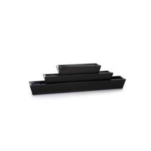 BLACK TIN RECTANGULAR WINDOW BOX SET/3