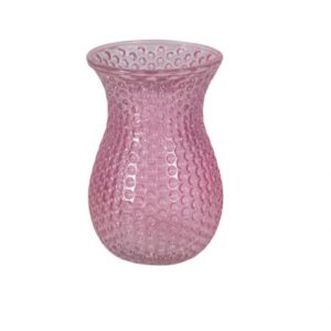 PINK ROUND DIMPLED VASE/7.5"