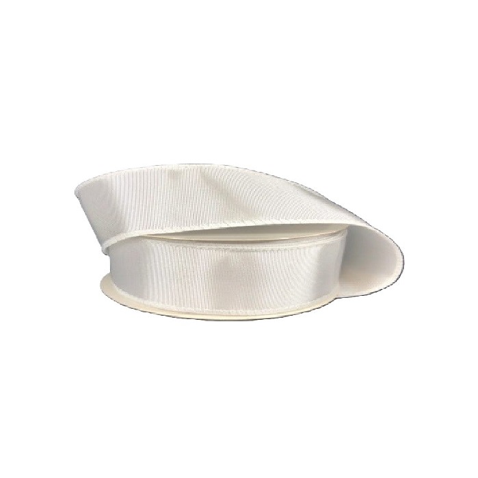 WHITE RIBBED SATIN/1.5"