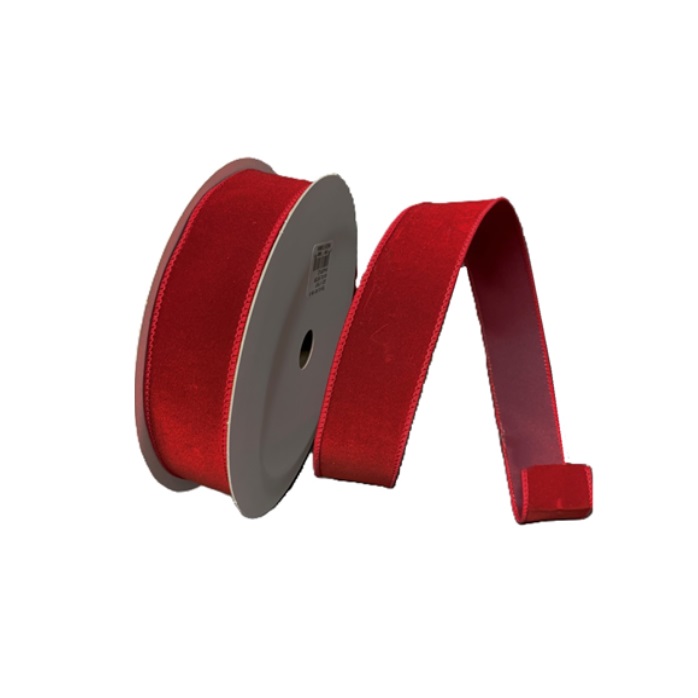 DARK RED VELVET W/ MATCHING EDGE/1.5"
