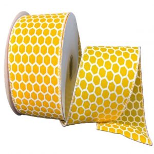 YELLOW SATIN/WHITE HONEYCOMB/10YDS