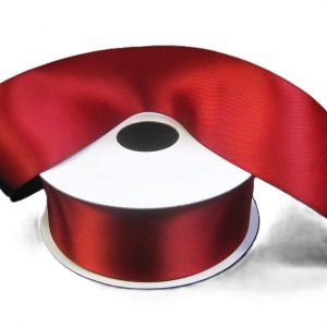 BURGUNDY DOUBLE FACED SATIN/UNWIRED/1.5"