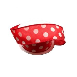 RED/WHT SATIN POLKA DOTS