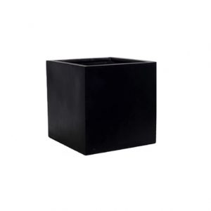 BLACK CERAMIC CUBE / 4"