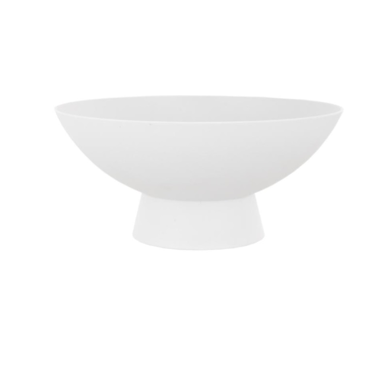 WHITE DEMI FOOTED BOWL / 12"
