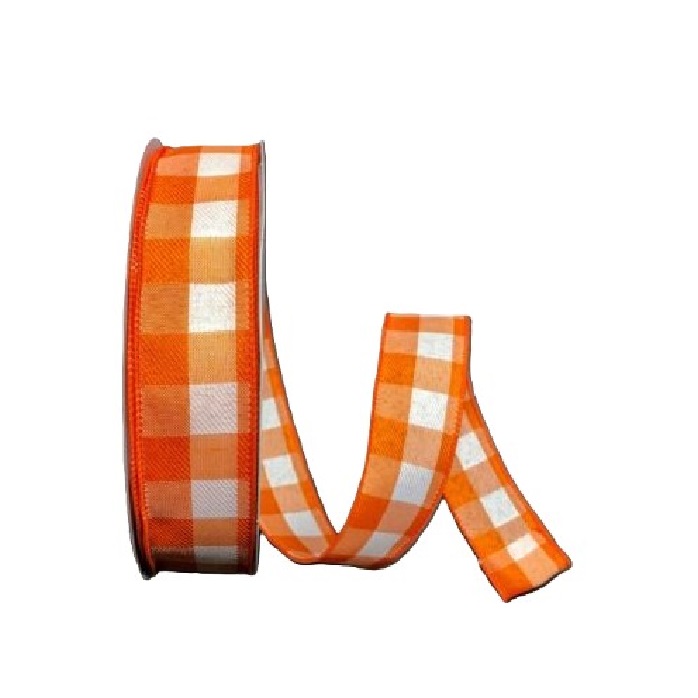 ORANGE/WHITE BUFFALO PLAID/50YDS