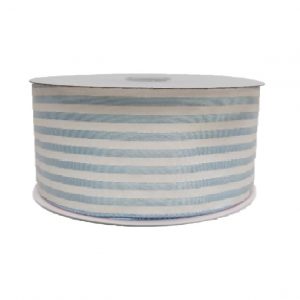 LTBLUE STN/WHITE CABANA STRIPES/50YD