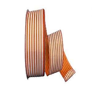 ORANGE STN/WHITE CABANA STRIPES/50YD