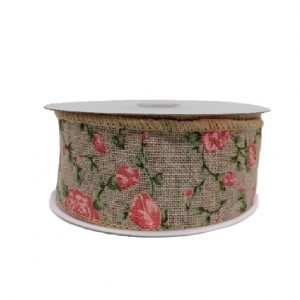 DARK NAT CNVS/PINK ROSES/10yd