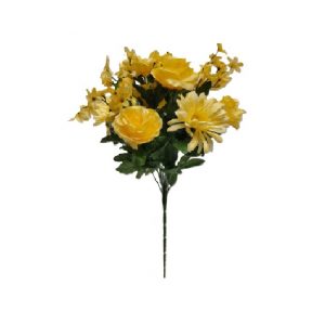 YELLOW ROSE GERBERA BOUQUET x 12 Stems
