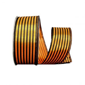 ORANGE/BLACK CABANA STRIPE/2.5"
