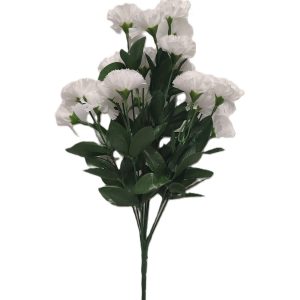 WHITE MINI CARNATION BUSH  x 12 Stems