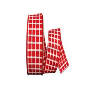 RED/WHITE WOVEN TRELLIS/1.5"