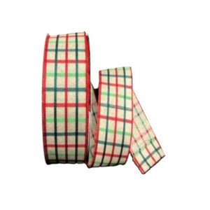 NATURAL/RED/HUNTER WOVEN TRELLIS/2.5"