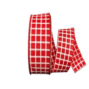 RED/WHITE WOVEN TRELLIS/2.5"