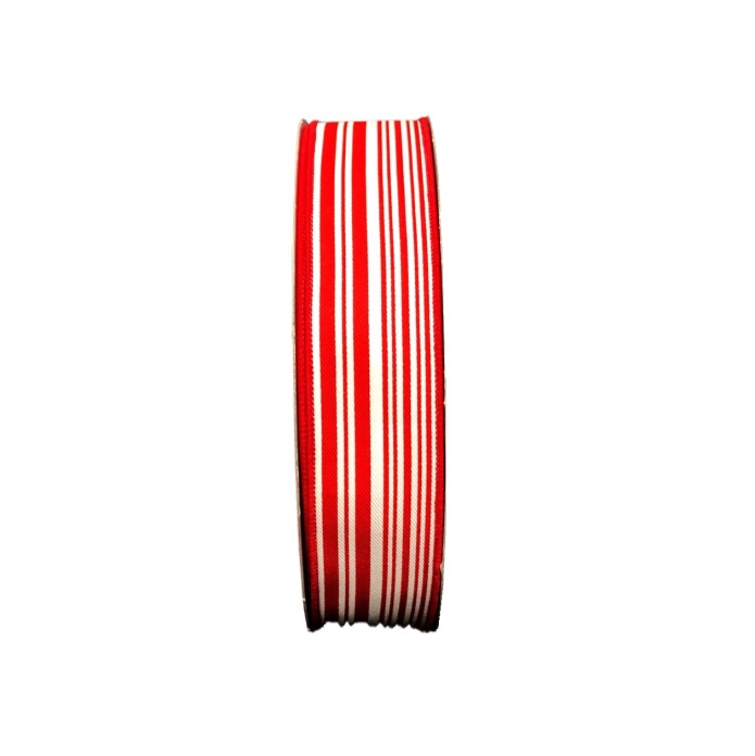 IVORY/RED STRIPE CANVAS/1.5"
