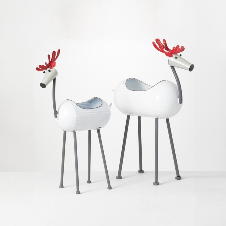 METAL DEER PLANTER/SET OF 2