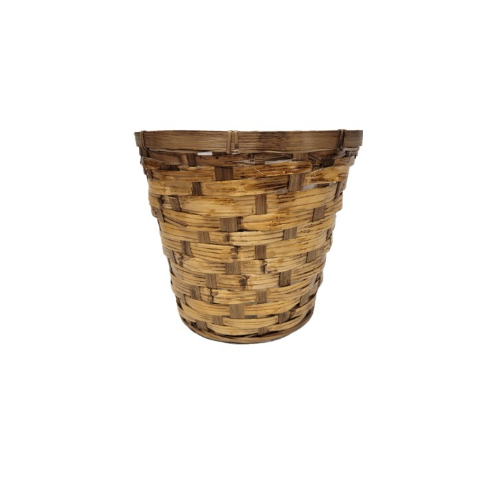 STAINED RATTAN PLANT BASKET/ 6 "