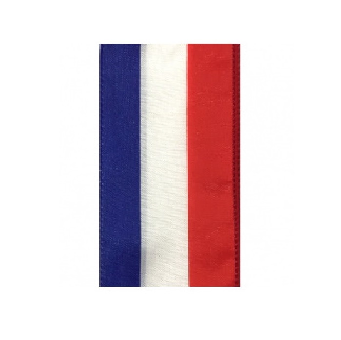 RED/WHITE/BLUE STRIPED SATIN/2.5"
