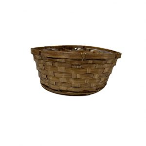 STAINED BAMBOO ROUND BASKET/10 "