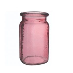 PINK VINTAGE HAMMERED JAR/6.5"