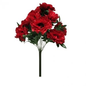 RED POPPY BUSH x 12 Stems