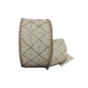 GOLD GLITTER DIAGONAL PLAID/2.5"