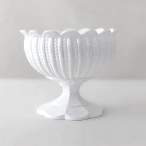 WHITE CHALICE VASE/6"