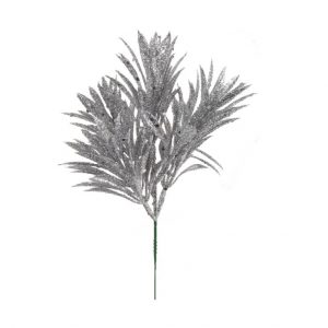SILVER GLITTER GRASS PICK x 12 Stems