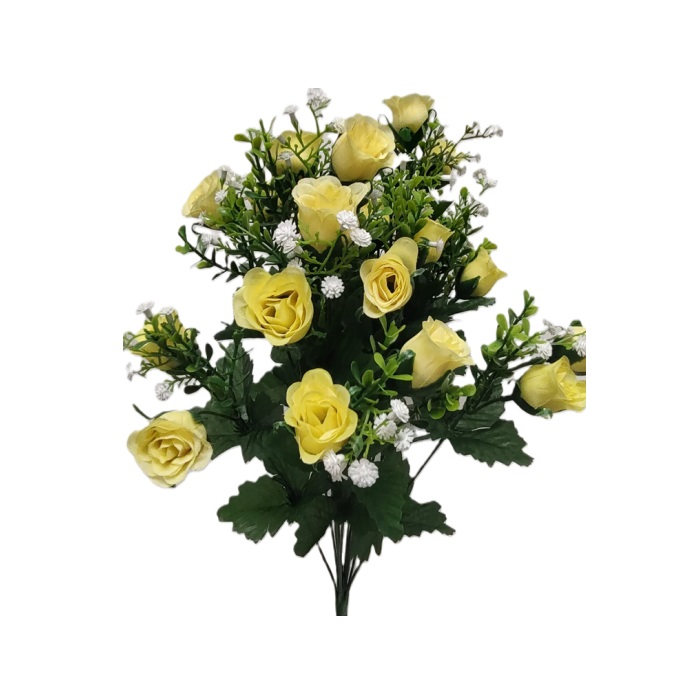YELLOW SWEETHEART ROSE W/GYP BUSH x 24 Stems