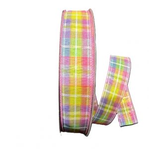 PASTEL KENNEDY WOVEN PLAID RIBBON/1.5"