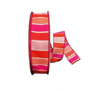 WHITE/PINK/CORAL WIDE STRIPES/1.5"