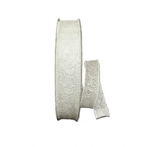 WHITE FLOWER EMBOSSED/1.5"