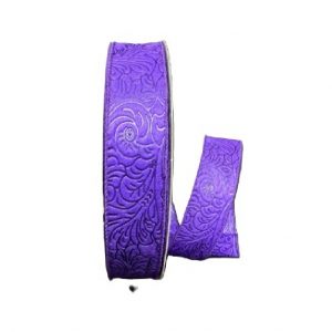 PURPLE FLOWER EMBOSSED/1.5"