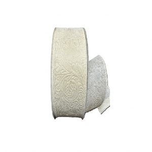 IVORY FLOWER EMBOSSED/1.5"