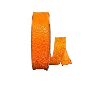 ORANGE FLOWER EMBOSSED/1.5"