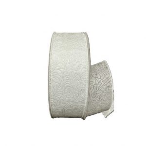 WHITE FLOWER EMBOSSED/2.5"