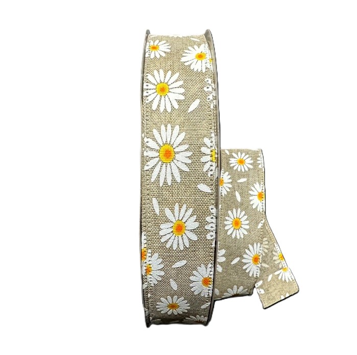 NATURAL DAISIES N PETALS RIBBON/1.5"