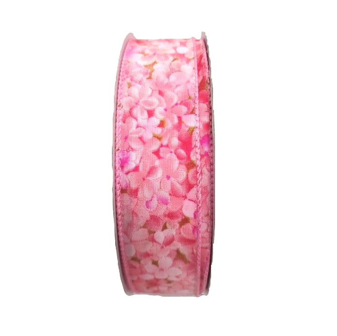 PINK/FUCHSIA SPRING FLORAL RIBBON/1.5"