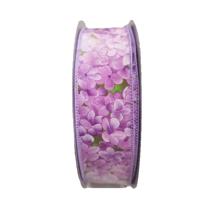 LAVENDAR/PURPLE SPRING FLORAL RIBBON/1.5"