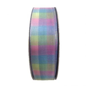 PINK/BLUE MULTI CHECK RIBBON/1.5"