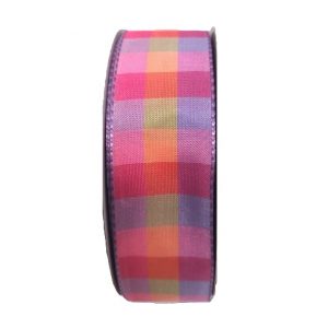 LAVENDER/PINK MULTI CHECK RIBBON/1.5"