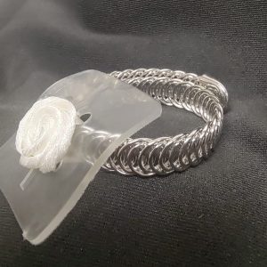 SILVER SASSY FLOWER CUFF-DAZZEL/SMALL