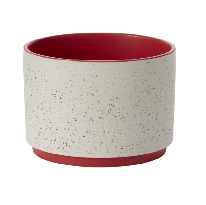 RED LEAVENWORTH POT W/SPECKLED GLAZE