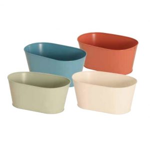 COTTAGE COLLECTION METAL OVAL PLANTER / 6.75"