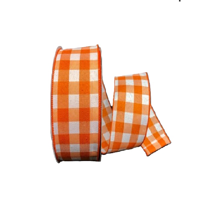 ORANGE/WHITE BUFFALO PLAID/50YDS
