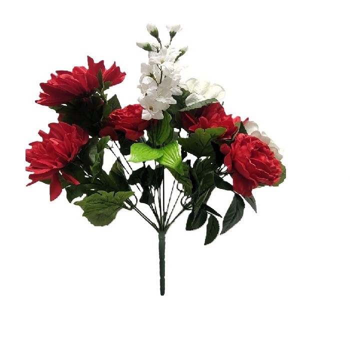 DAHLIA HYDRANGEA DELPH BUSH/ RED WHITE