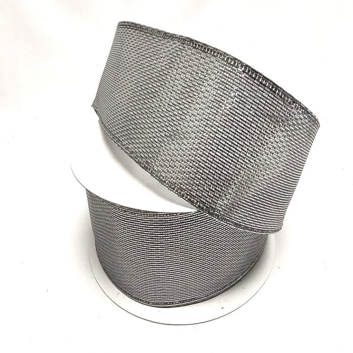 SILVER WOVEN METALLIC 2.5in x 50yd